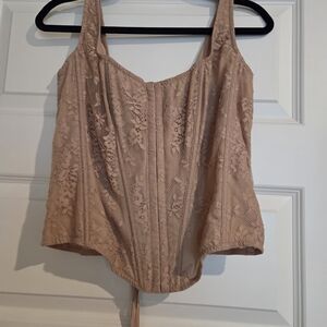 30  Victorias Secret Lace Corset Top in Beige